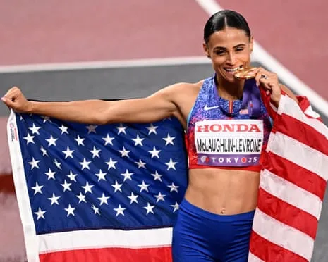 The American sprinter clocks fastest female 400m in fourty years to win gold medal